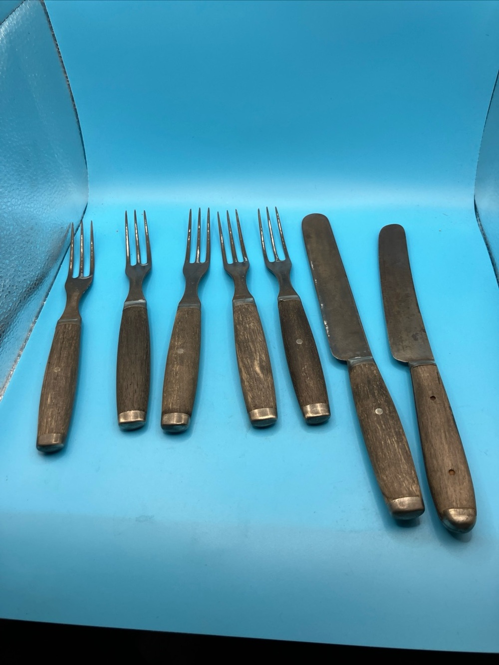 Antique Light Wood Handled Civil War Era Cutlery